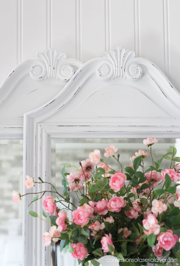 , maybe used like I have on either side of our bed: See more of our main bedroom and painted bedroom set makeover HERE.  Those mirrors for sure came from a 60's or 70's dresser!