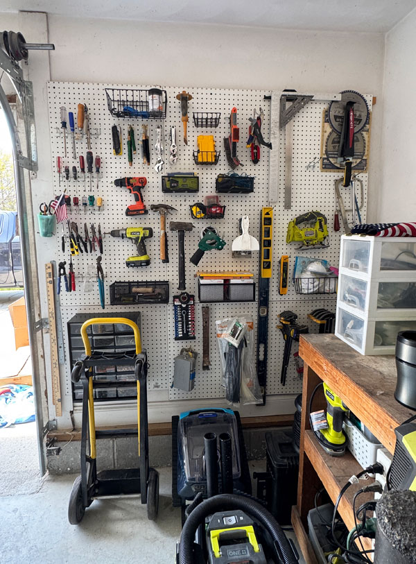 The Big Garage Purge the peg board tool wall