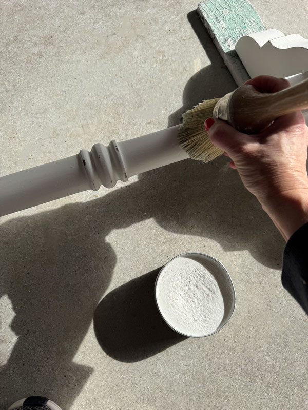 Sealing furniture with Dixie Belle wax 