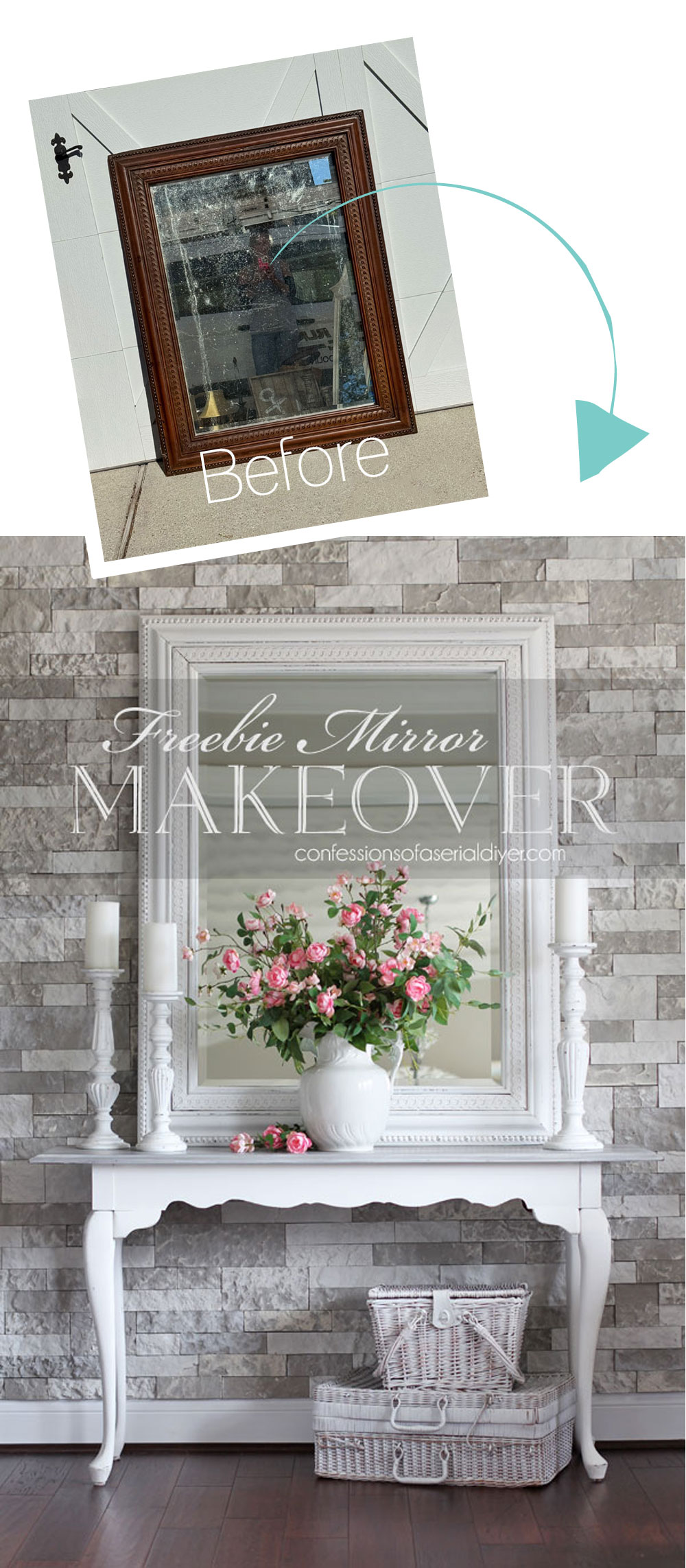 How to fix chewed up trim: a dumpster mirror makeover