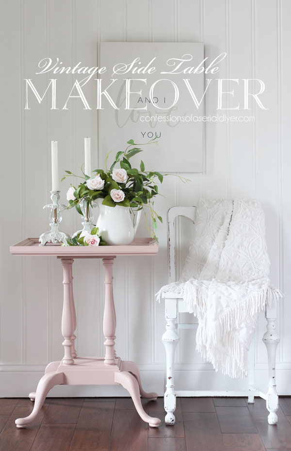 $10 Vintage Side Table Makeover in Dixie Belle's Tea Rose