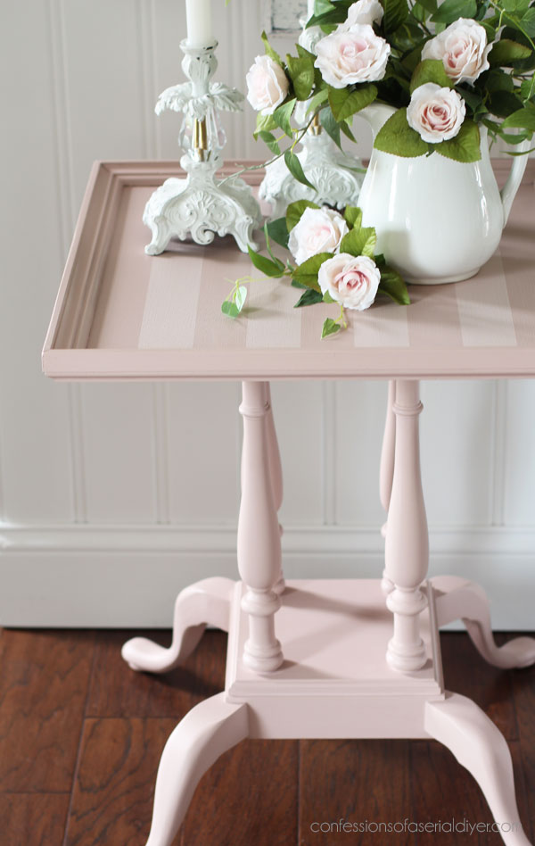 $10 Vintage Side Table Makeover in Dixie Belle's Tea Rose
