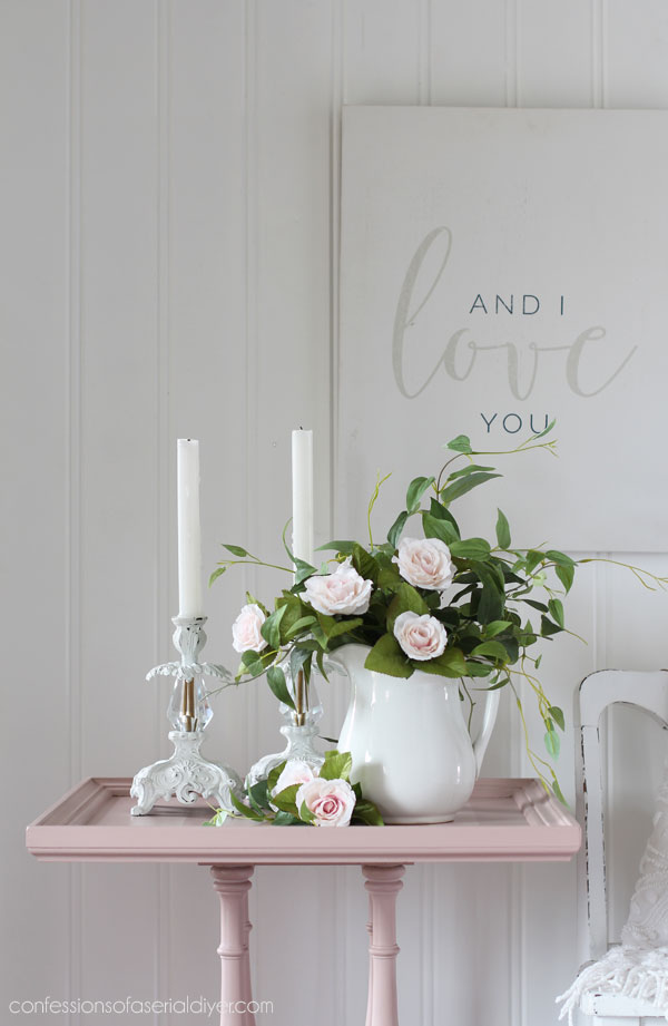 $10 Vintage Side Table Makeover in Dixie Belle's Tea Rose