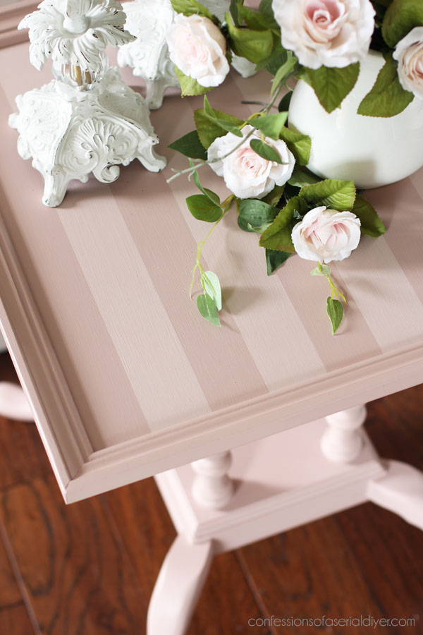 $10 Vintage Side Table Makeover in Dixie Belle's Tea Rose