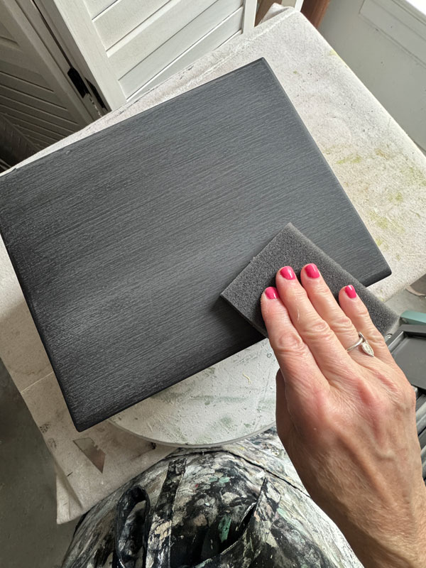 Use a fine grit sanding sponge over chalk paint to make your finish super smooth.