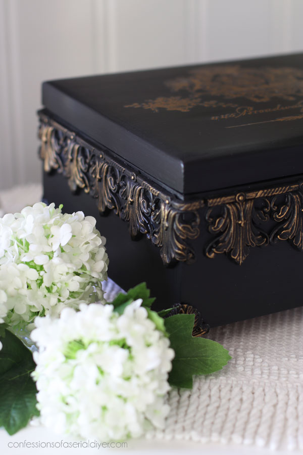 Thrift Store Box Updated with Decor Moulds