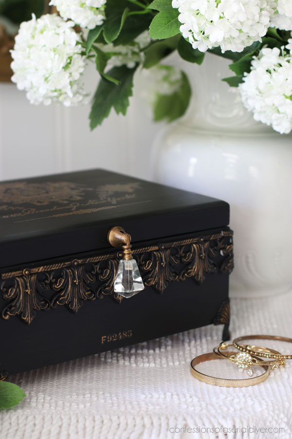 Thrift Store Box Updated with Decor Moulds