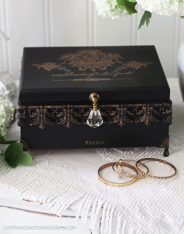 Thrift Store Box Updated with Decor Moulds