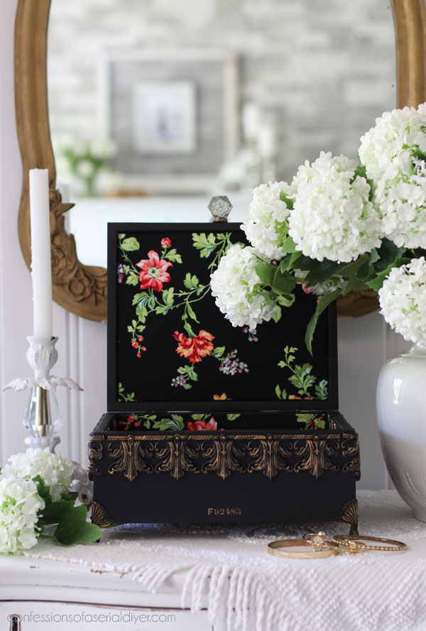 Thrift Store Box Updated with Decor Moulds