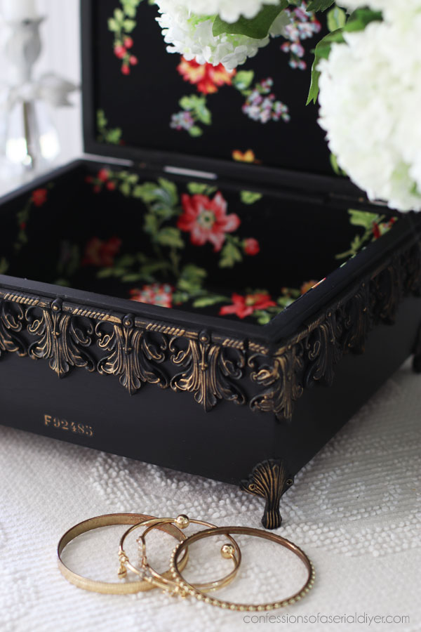 Thrift Store Box Updated with Decor Moulds