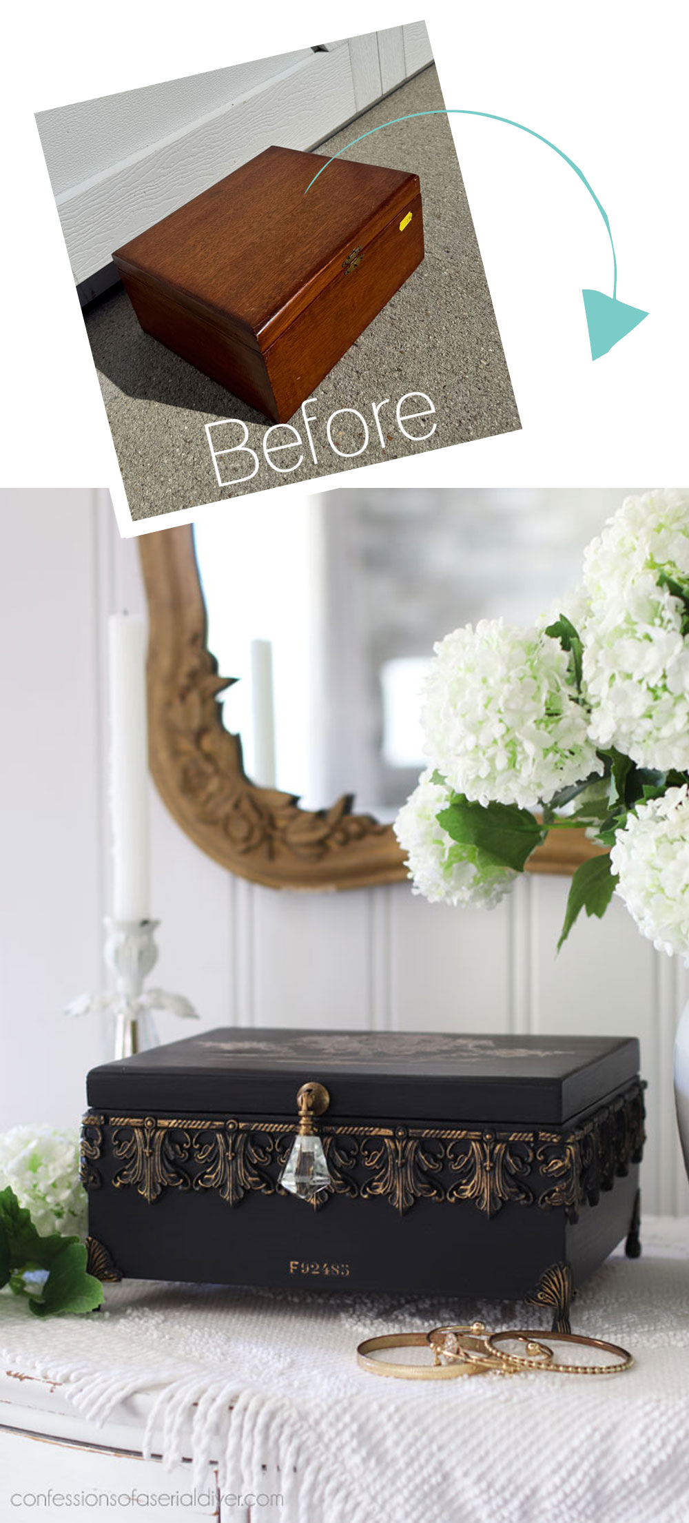 Thrift Store Box Updated with Decor Moulds