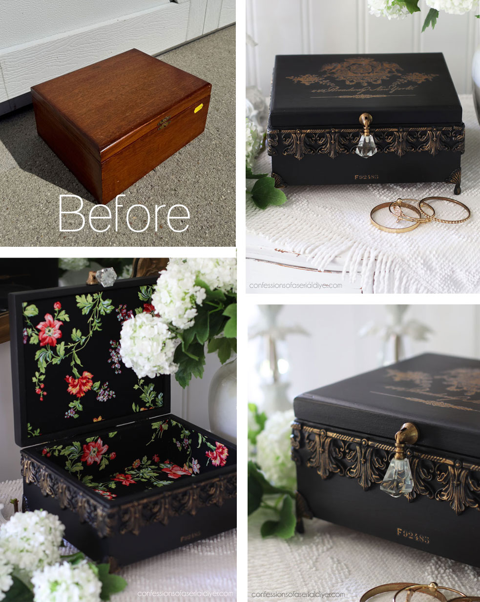 Thrift Store Box Updated with Decor Moulds