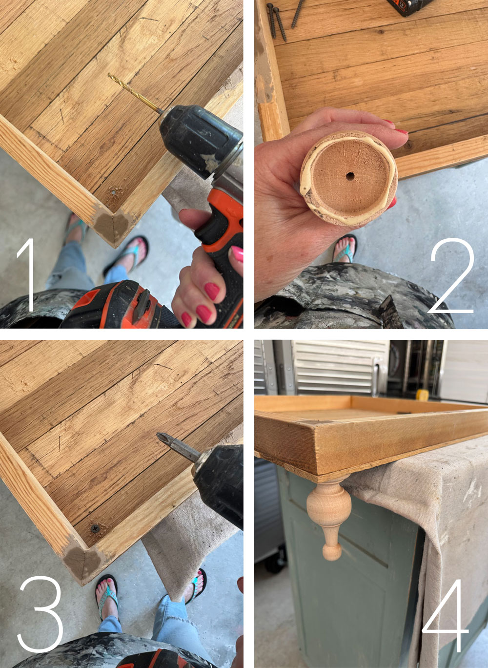 How to add feet to a wooden tray