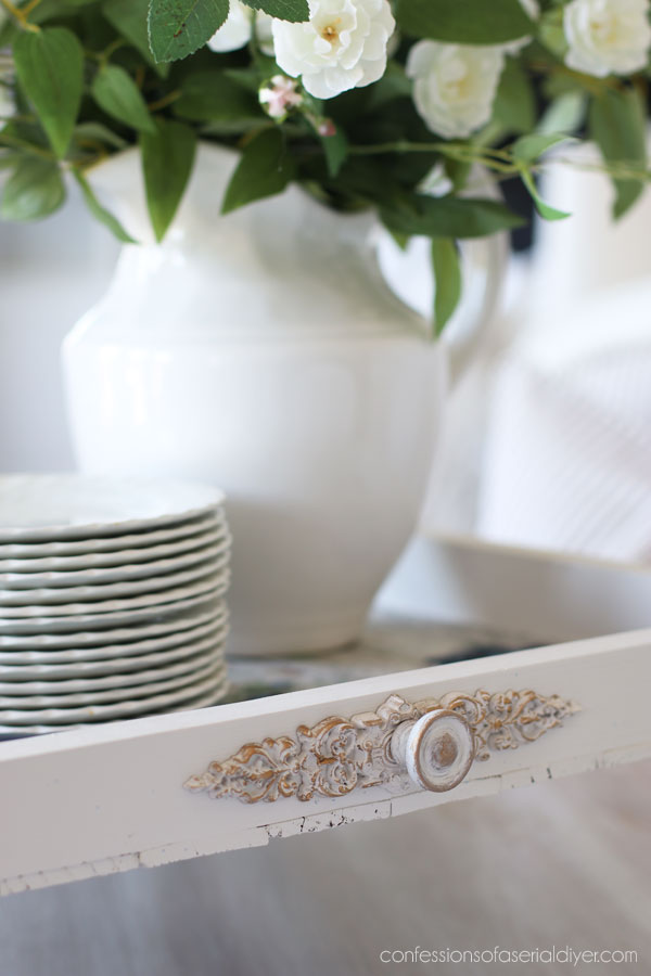 Turn old thrift store art into fabulous new tray!