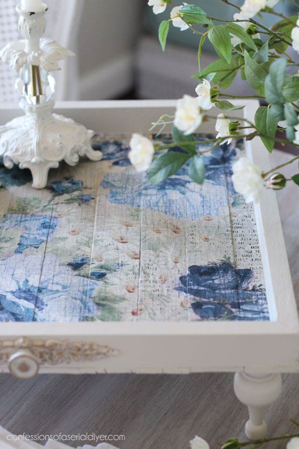 Turn old thrift store art into fabulous new tray!