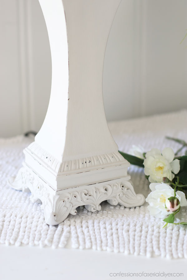 Thrift Store lamp makeover in Dixie Belle Gardenia