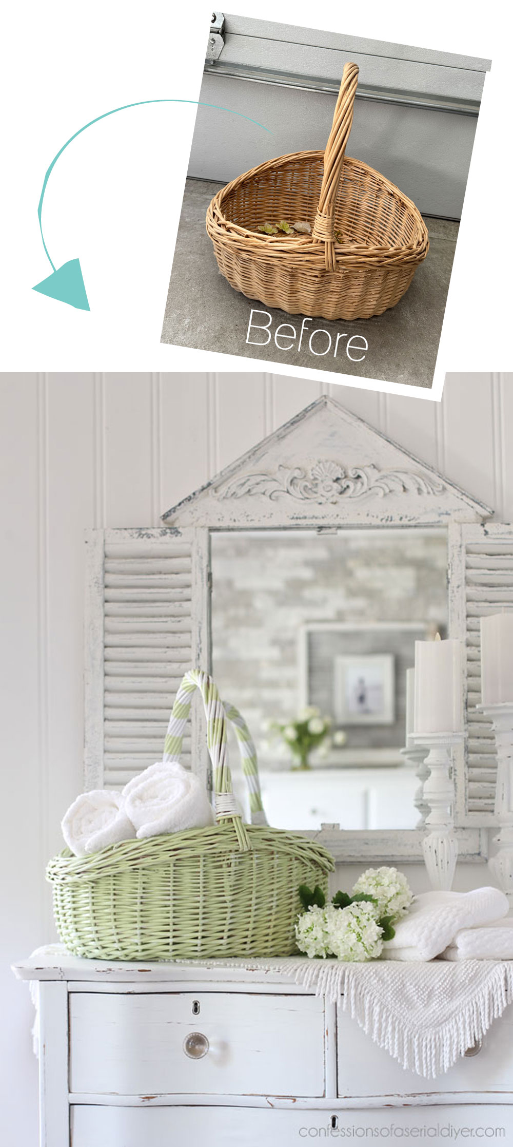 Basket Painted in Dixie Belle Farmhouse Green