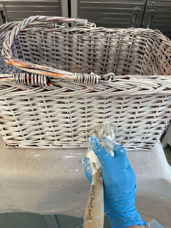 The large flat surface of the Best Dang Brush is perfect for baskets!