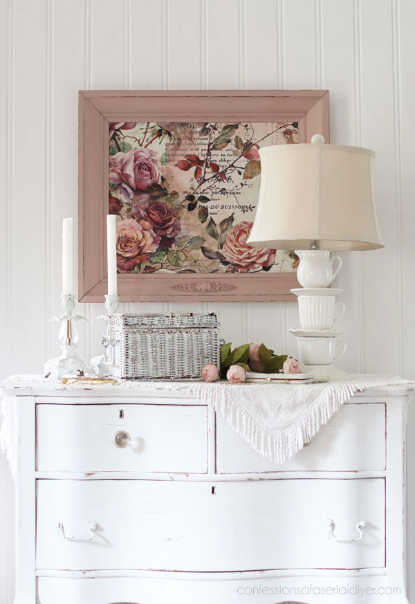 Framed decoupage paper