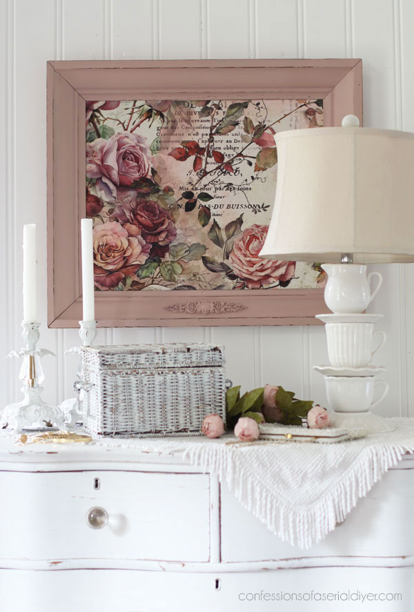Framed decoupage paper