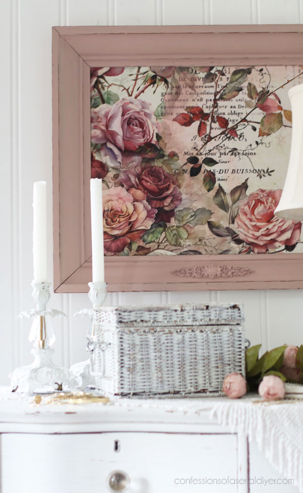 Framed decoupage paper