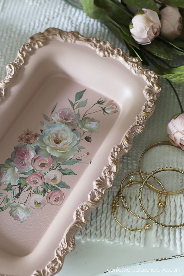 Painted SIlver Plated Tray