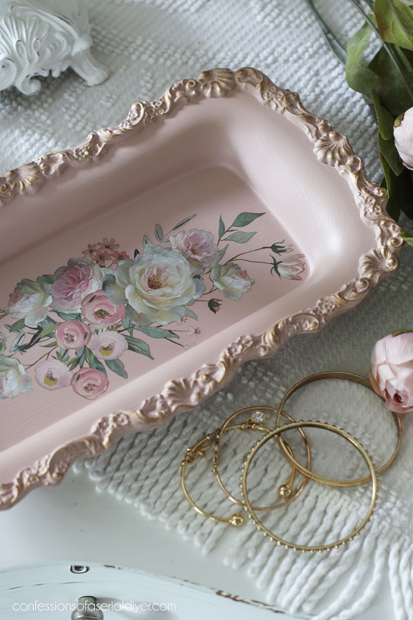 Painted SIlver Plated Tray