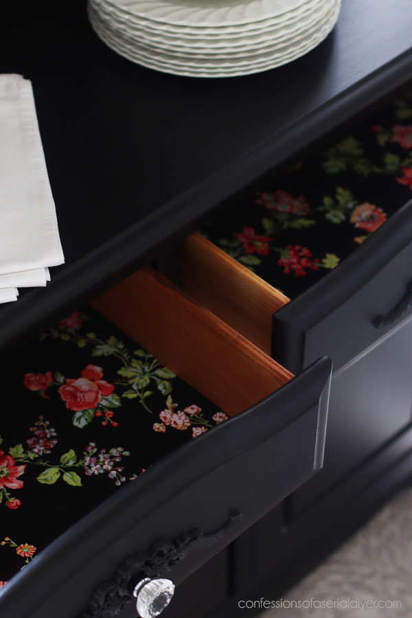 Line drawers with fabric
