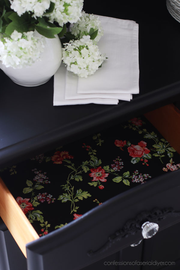 Line drawers with fabric