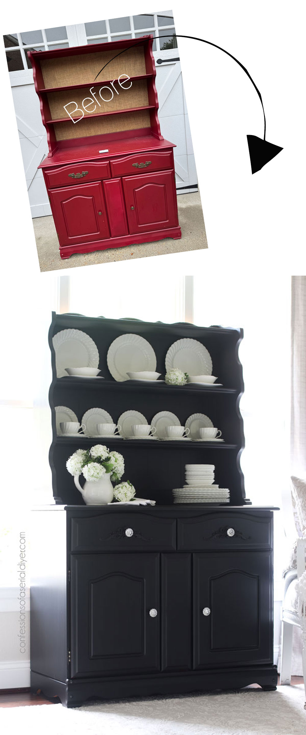 Painted Hutch Makeover