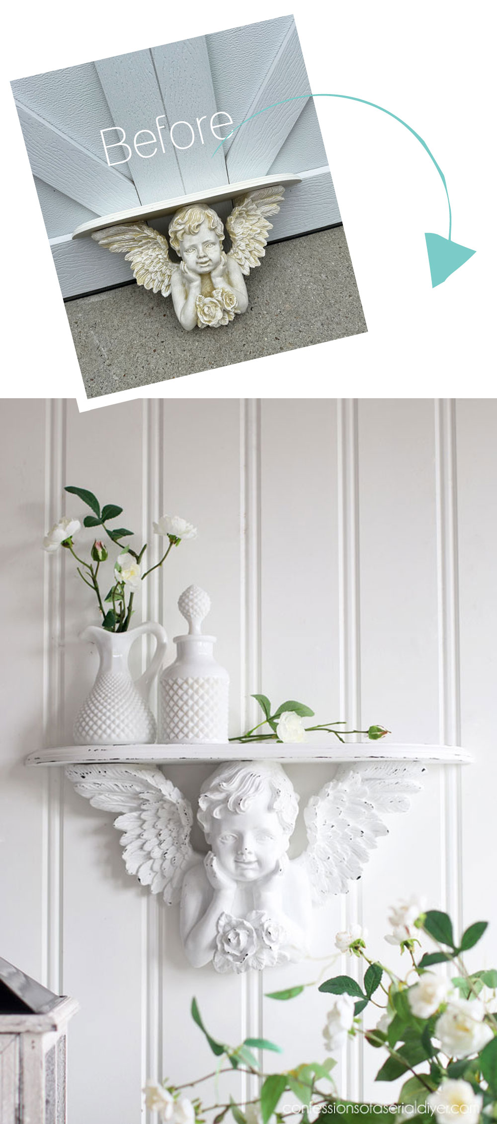 Cherub Shelf painted in Cotton White from Dixie Belle