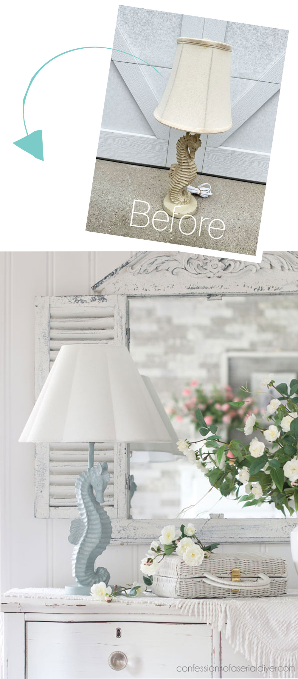 Update thrift store lamps with paint