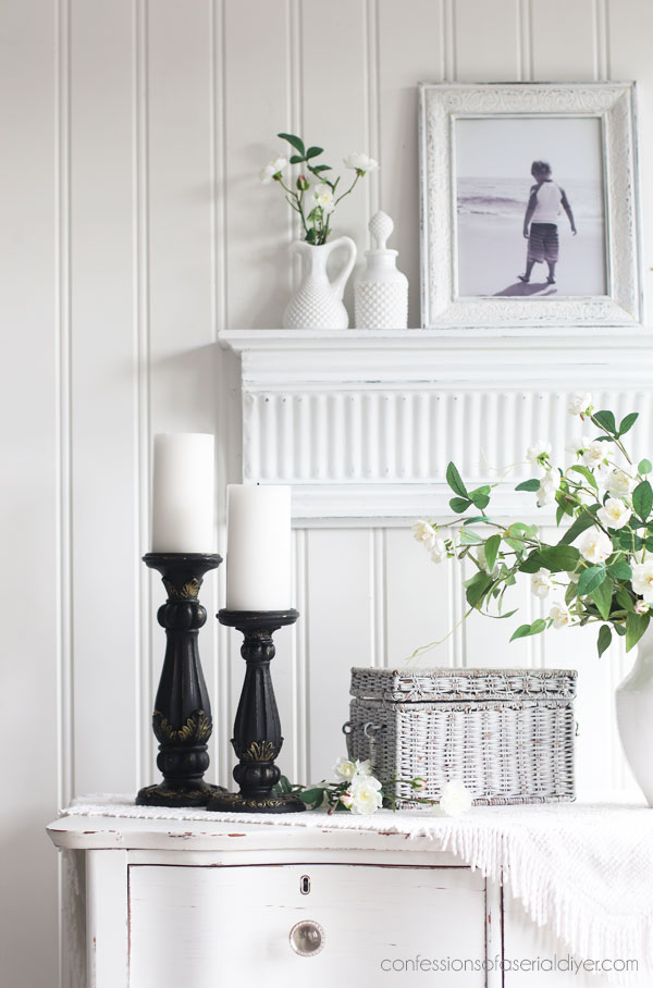 Painted Candle sticks in Caviar by Dixie Belle