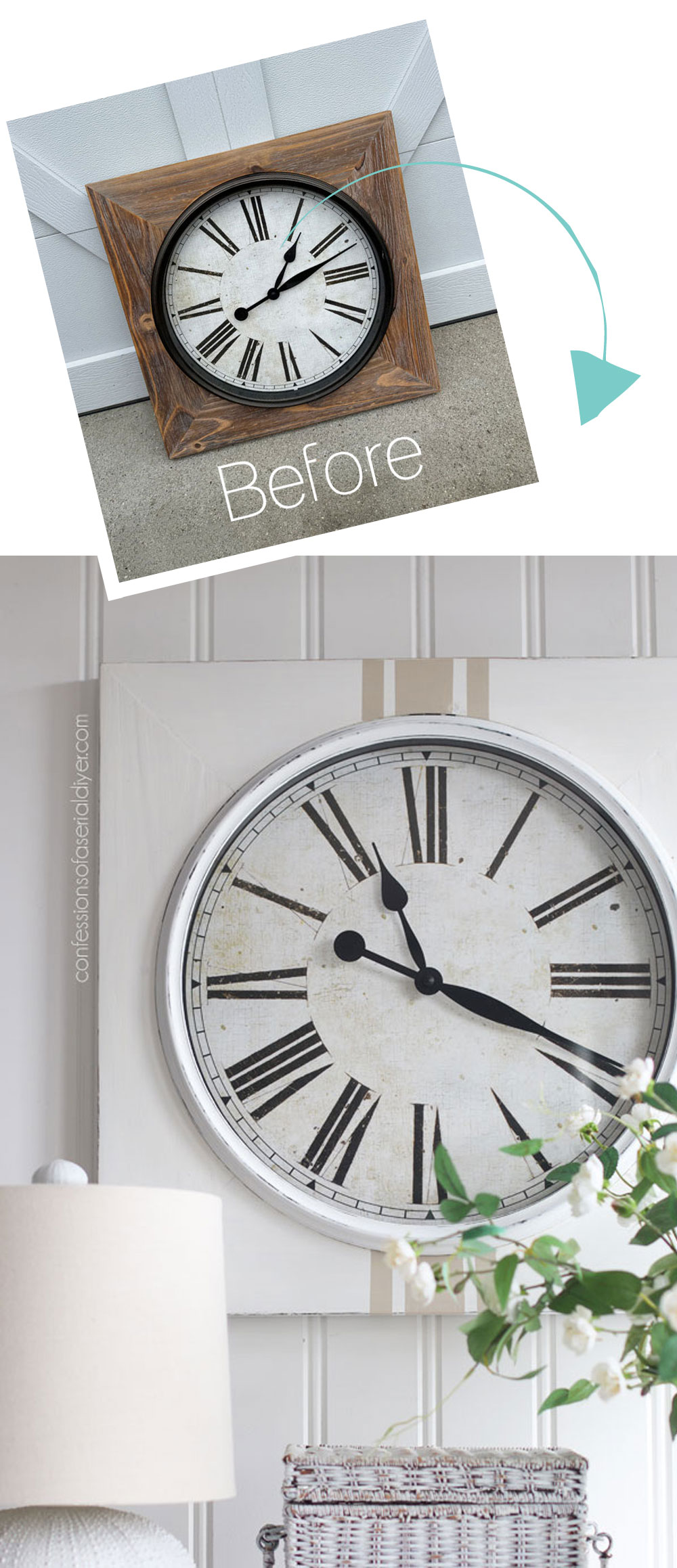Thrift store clock makeover