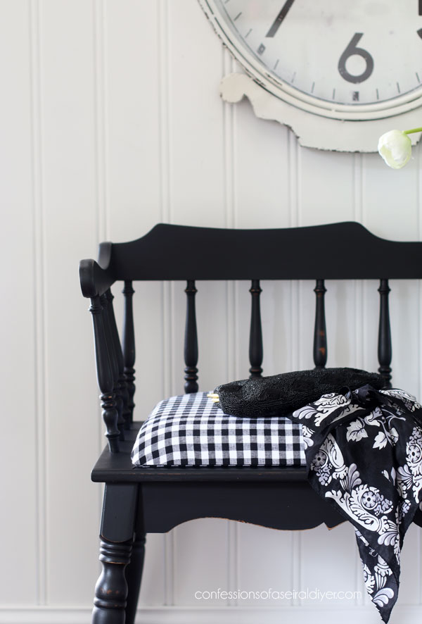 Vintage Telephone Table Makeover in Caviar by Dixie Belle