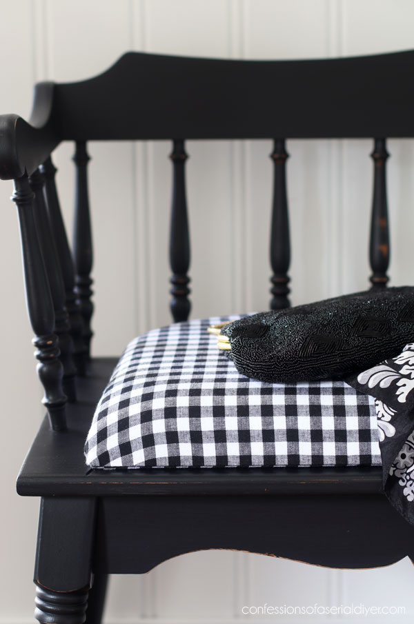 Vintage Telephone Table Makeover in Caviar by Dixie Belle