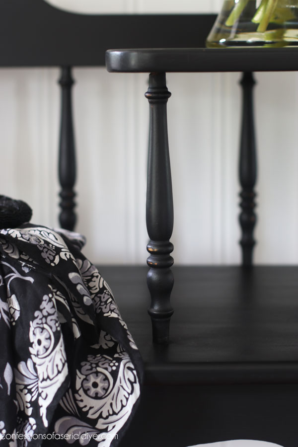 Vintage Telephone Table Makeover in Caviar by Dixie Belle