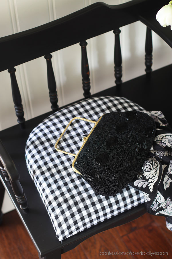 Vintage Telephone Table Makeover in Caviar by Dixie Belle