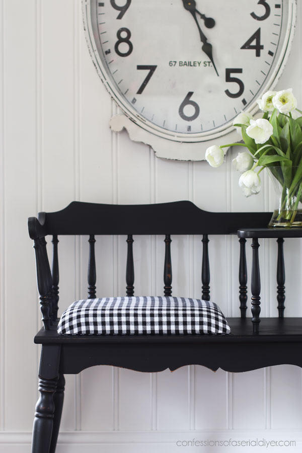Vintage Telephone Table Makeover in Caviar by Dixie Belle