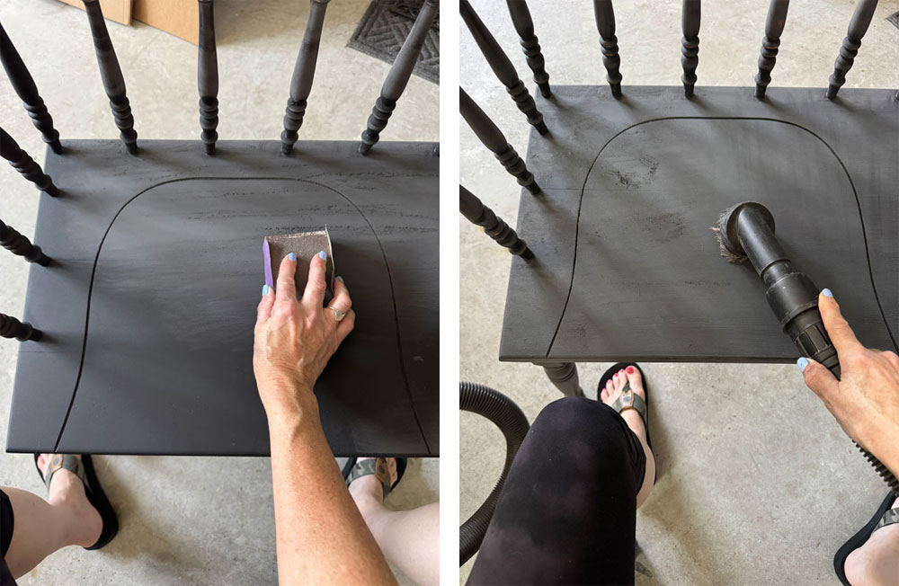 Vintage Telephone Table Makeover in Caviar by Dixie Belle