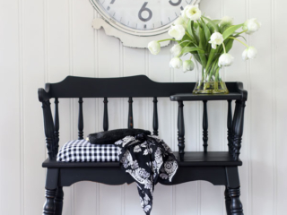 Vintage Telephone Table Makeover in Caviar by Dixie Belle