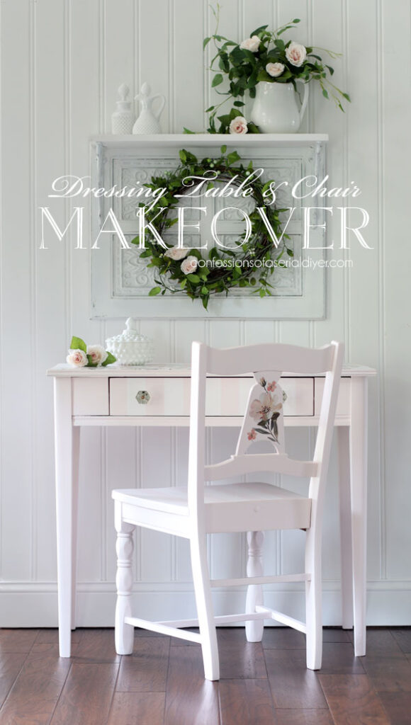 Painted Dressing Table and Chair Makeover