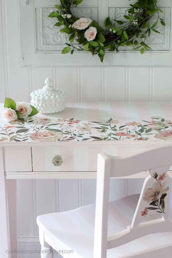 Painted Dressing Table and Chair Makeover