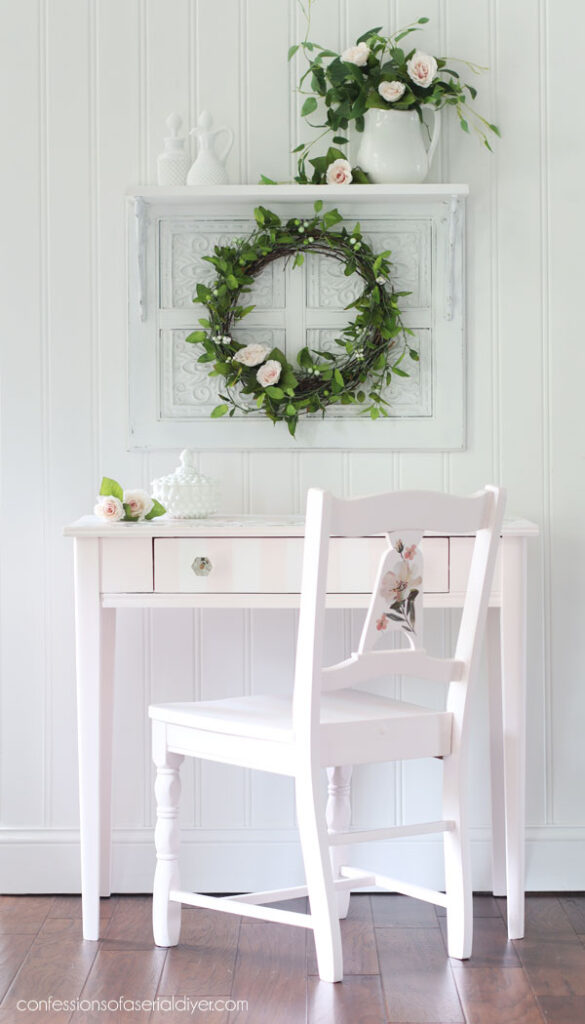 Painted Dressing Table and Chair Makeover