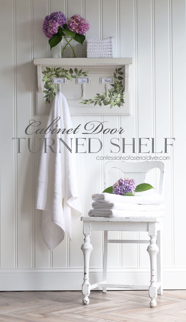 Turn a cabinet door into a shelf!