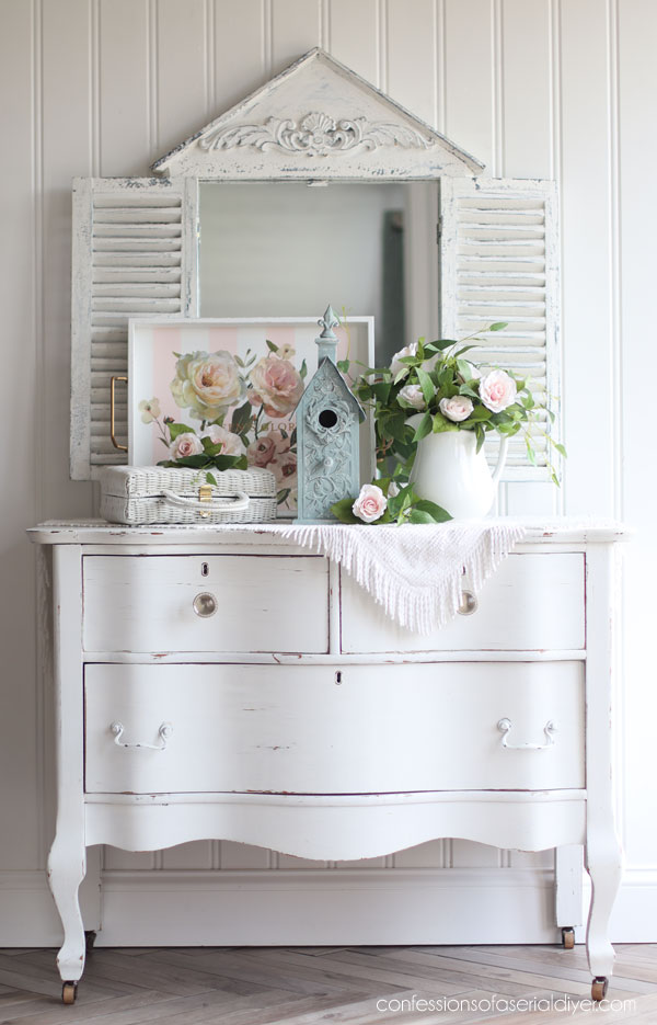 Vintage Duck Egg blue birdhouse makeover