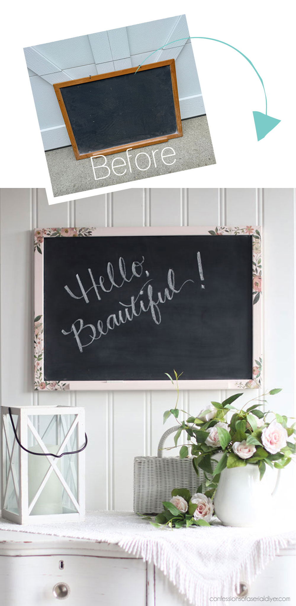 Chalkboard Makeover with Rust oleum Chalkboard Spray paint