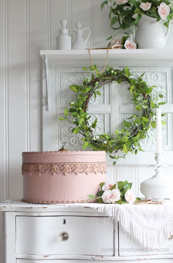 The Prettiest Hatbox Makeover in Tea Rose from Dixie Belle