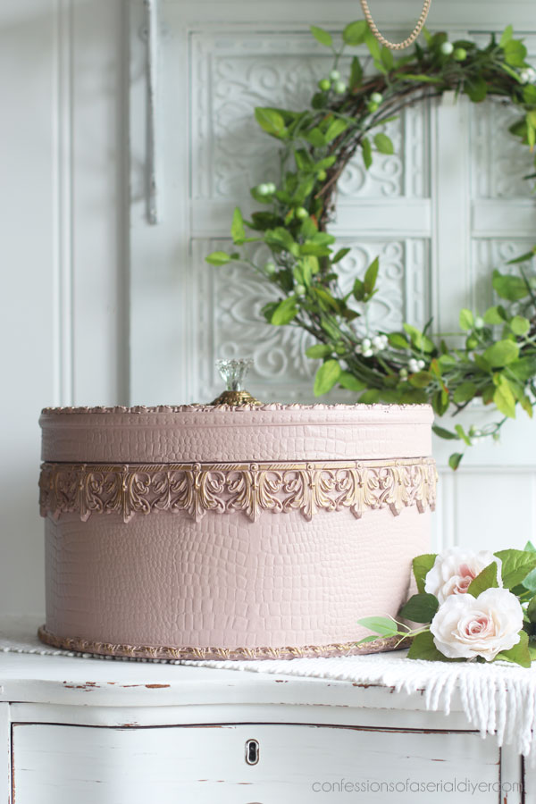 The Prettiest Hatbox Makeover in Tea Rose from Dixie Belle