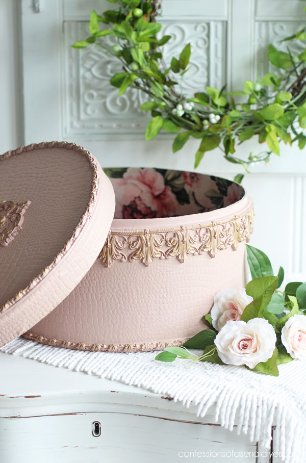 The Prettiest Hatbox Makeover in Tea Rose from Dixie Belle